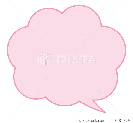 Pink fluffy speech bubble 117381799