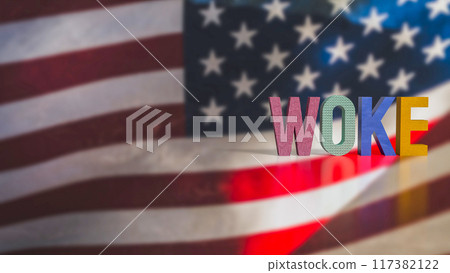 The woke text for modern social justice movements 3d rendering. The woke text for modern social justice movements 3d rendering. 117382122