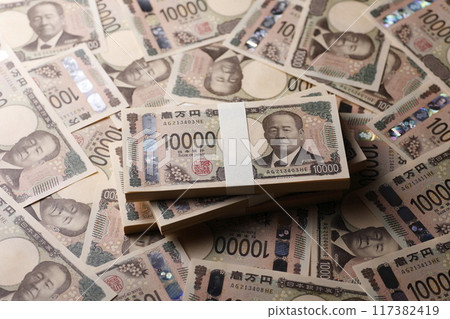 Image of a stack of new banknotes Image of a stack of new banknotes 117382419