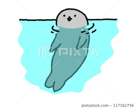 海豹從水中探出頭來 海豹從水中探出頭來 117382756