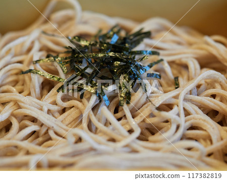 Cold soba noodles served in a Japanese restaurant in Japan Cold soba noodles served in a Japanese restaurant in Japan 117382819