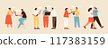 People communicate on social networks and chat using the Internet, smartphone 117383159