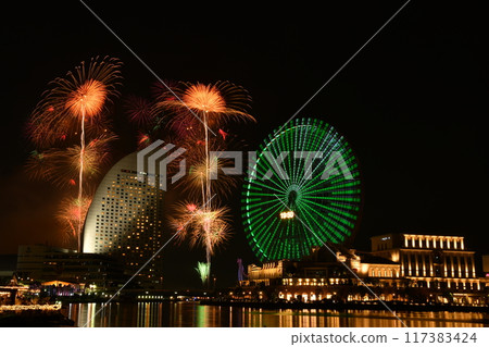 Minato Mirai Smart Festa 2024 Fireworks Display 117383424