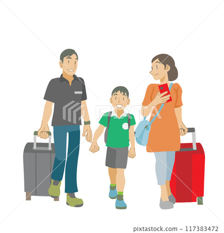 一家人出發去旅行的插圖 117383472