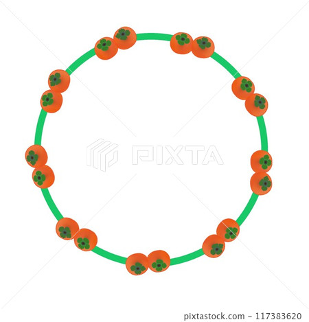 柿子圓形裝飾框圖 柿子圓形裝飾框圖 117383620