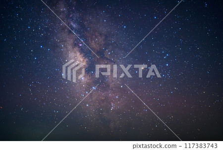 Starry sky: Beautiful galaxy and shining stars in the night sky 117383743