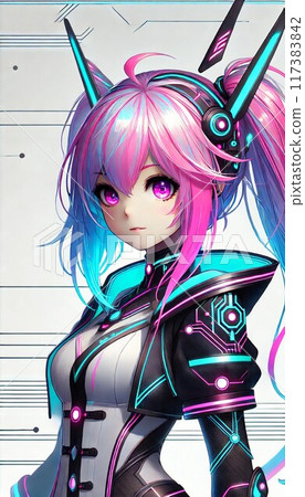 Futuristic beautiful girl (generative AI) 117383842