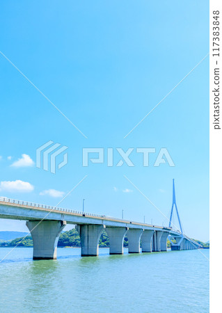 Suo-Ohashi Bridge in summer, Yamaguchi City, Yamaguchi Prefecture Suo-Ohashi Bridge in summer, Yamaguchi City, Yamaguchi Prefecture 117383848