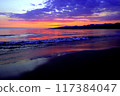 A wave beach in the evening 117384047