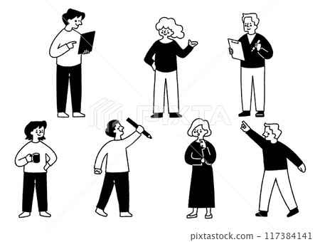 Set of people working in various places_2 Set of people working in various places_2 117384141