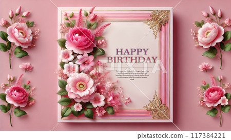 一張帶有精美文字的生日賀卡，您可以在生日時關注 117384221