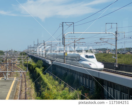 Shinkansen seen from Futagawa Station 117384251