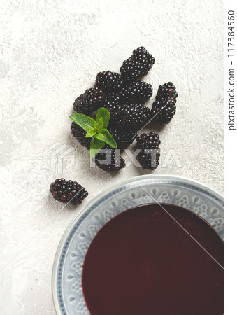 blackberry sauce, blackberry tkemali, Georgian cuisine, homemade, no people, 117384560