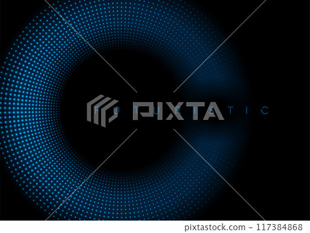Futuristic minimal tech blue neon dotted circles abstract background Futuristic minimal tech blue neon dotted circles abstract background 117384868