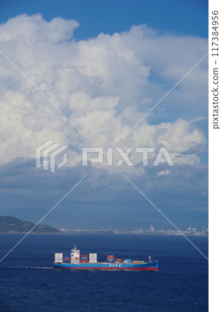 View of Wakayama City and Kada from Cape Iwaishi, Hyogo Prefecture 117384956