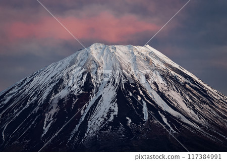 Mount Fuji and sunset clouds seen from Shoji Pass Mount Fuji and sunset clouds seen from Shoji Pass 117384991