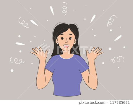 Woman very happy vector graphics 117385651