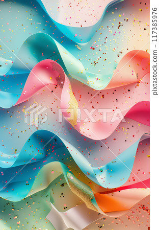 Abstract background with colorful waves and glitter 117385976