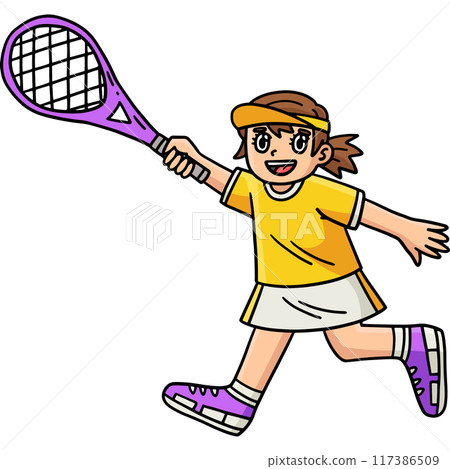 Female Tennis Player Reaching Cartoon Clipart Female Tennis Player Reaching Cartoon Clipart 117386509