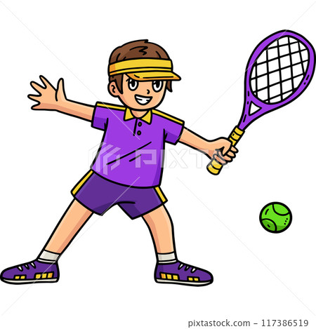 Tennis Player Passing a Ball and Racket Clipart Tennis Player Passing a Ball and Racket Clipart 117386519