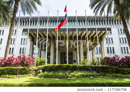 Building view of the Ministry of Foreign Affairs, ROC in Taipei, Taiwan. is responsible for the ROC's diplomacy and foreign relations. 117386796