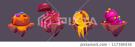 Candy land game ui design elements 117386836