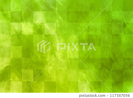 Green checkered pattern of Unryu paper Green checkered pattern of Unryu paper 117387056