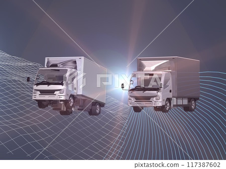 EV truck EV car carbon neutral transportation logistics (3DCG image) 117387602