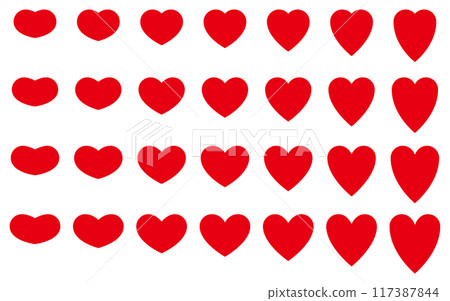 Vector illustration set of heart mark icons of various shapes 117387844