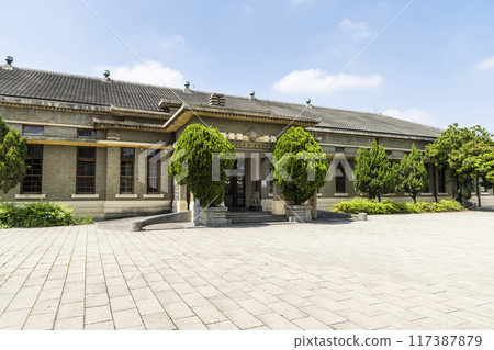 Architecture view of Former Empire Sugar Factory Taichung Office building in Taichung, Taiwan. as a part of Taichung Cultural Heritage Park. Architecture view of Former Empire Sugar Factory Taichung Office building in Taichung, Taiwan. as a part of Taichung Cultural Heritage Park. 117387879