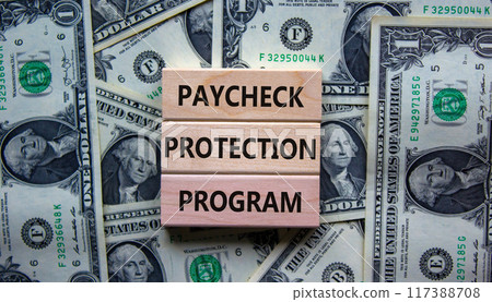 PPP, paycheck protection program symbol. Concept words PPP, paycheck protection program on blocks on a beautiful background from dollar bills. Business, PPP - paycheck protection program concept. PPP, paycheck protection program symbol. Concept words PPP, paycheck protection program on blocks on a beautiful background from dollar bills. Business, PPP - paycheck protection program concept. 117388708