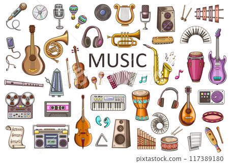 Doodle musical instruments Doodle musical instruments 117389180