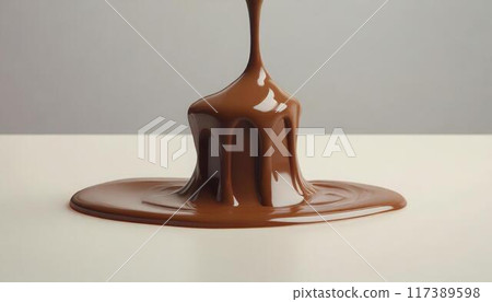 巧克力融化和鋪展 117389598