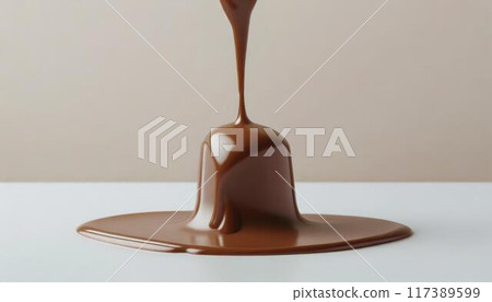 巧克力融化和鋪展 117389599