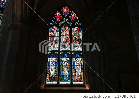 [UK, Scotland] St. Giles Cathedral, Stained Glass, Edinburgh 117390401