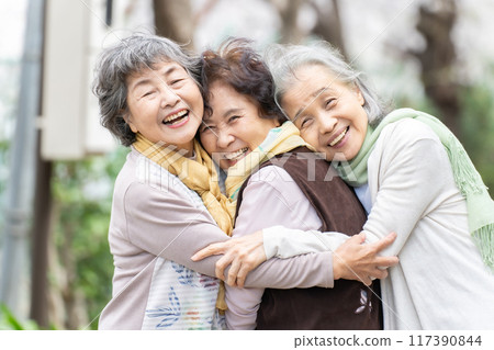 友善的高級女人微笑 117390844