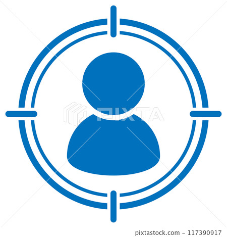 Customer target icon blue Customer target icon blue 117390917