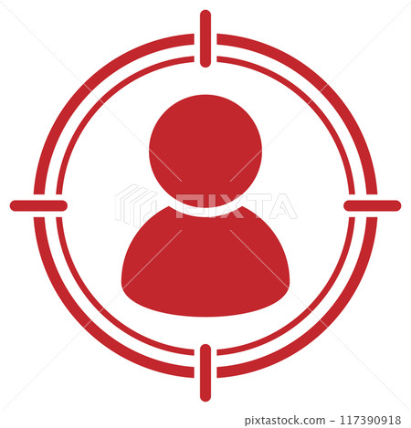 Customer target icon red Customer target icon red 117390918