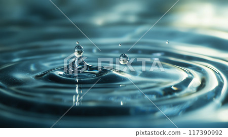 水滴和漣漪的圖像 117390992