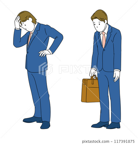Depressed business person (male) illustration material 117391875