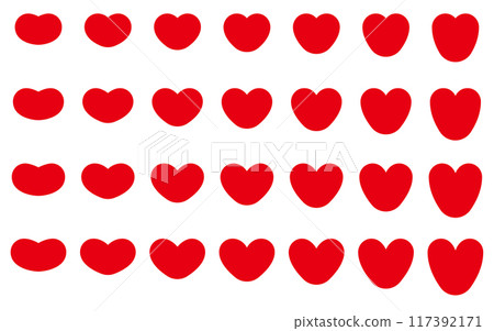 Vector illustration set of heart mark icons of various shapes 117392171