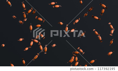Halloween candies on a black background 3d Halloween candies on a black background 3d 117392195