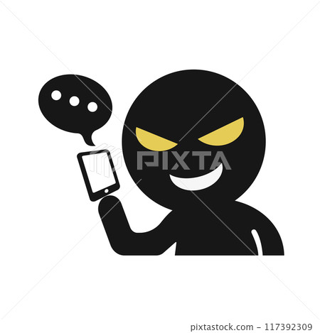 Scammers committing phone scams using smartphones 117392309