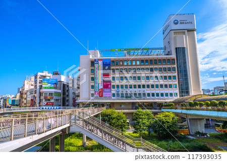 Fujisawa cityscape in Japan: view of Fujisawa station Fujisawa cityscape in Japan: view of Fujisawa station 117393035