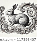 Antique style rabbit 117393407