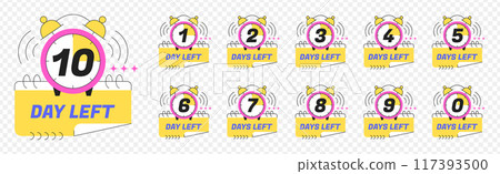Urgency countdown timer numbers of days left to go, last offer badges Urgency countdown timer numbers of days left to go, last offer badges 117393500
