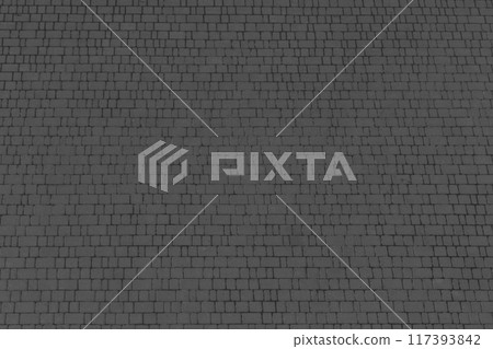 Black Dark Paving Stone Pavement Floor Tile City Road Surface Abstract Pattern Texture Background 117393842