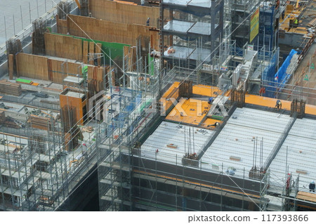 High-rise apartment building construction site High-rise apartment building construction site 117393866