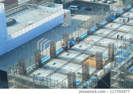 High-rise apartment building construction site 117393877