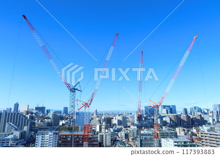 High-rise apartment building construction site High-rise apartment building construction site 117393883